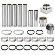 Kit canna fumaria inox doppia parete 6 m Ø200/250 uscita camino 20x20
