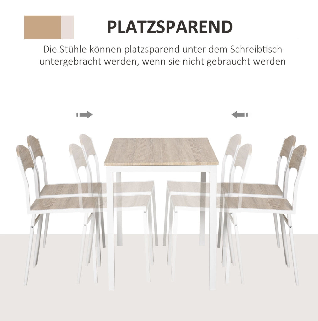 Set da pranzo 5 pezzi in MDF e acciaio grigio chiaro