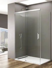 Box doccia THALASSA (BASIC) 1+1 con lato fisso laterale 180x120 cm Cromo vetro trasparente