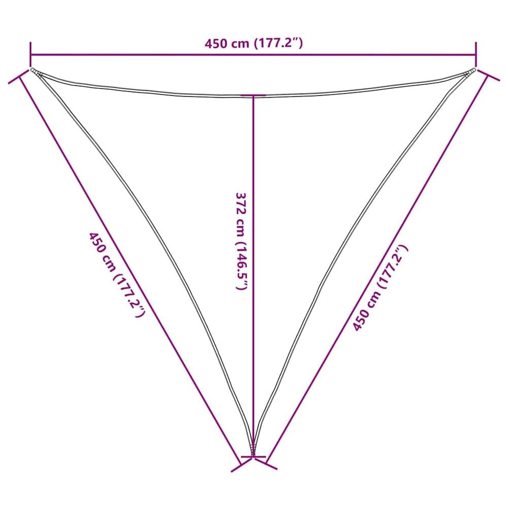 Sunshade Sail Oxford Fabric Triangular 4.5x4.5x4.5 M White