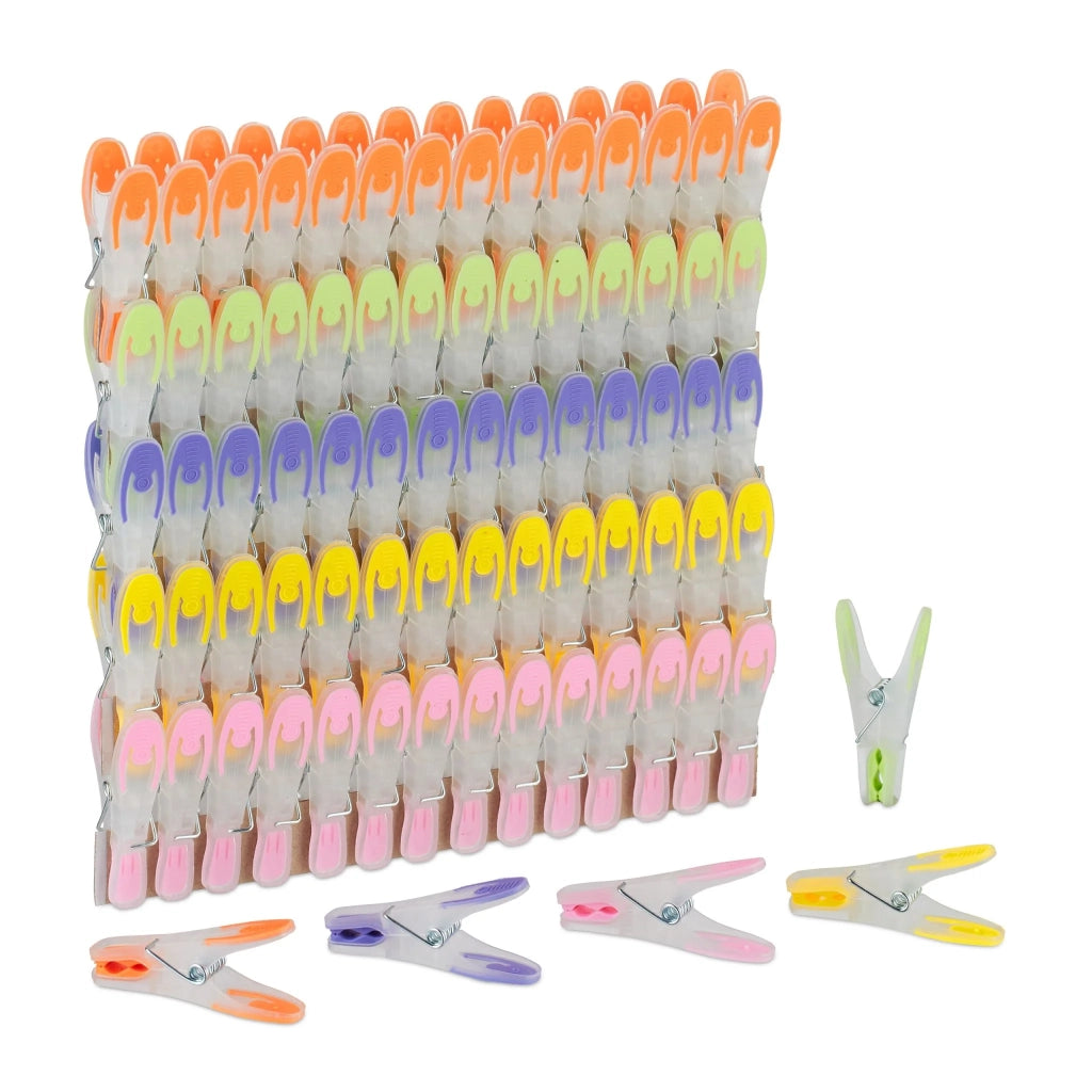 Set di 75 mollette da bucato robuste e antiscivolo da giardino con finitura colorata in metallo multicolore 13_0017110