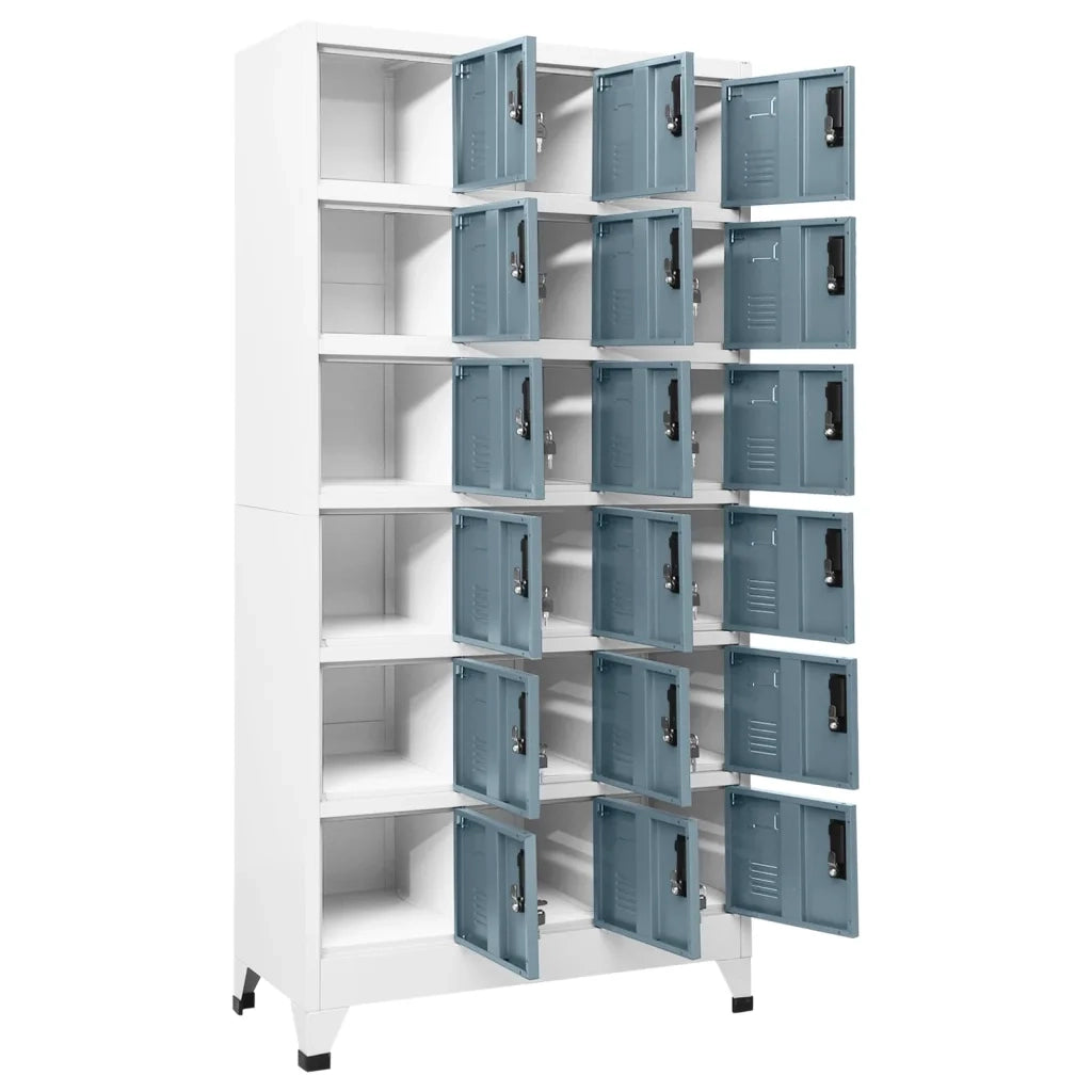 Armadio a casellari moderno design contemporaneo ufficio 90 x 40 x 180 cm in acciaio grigio chiaro 02_0047044