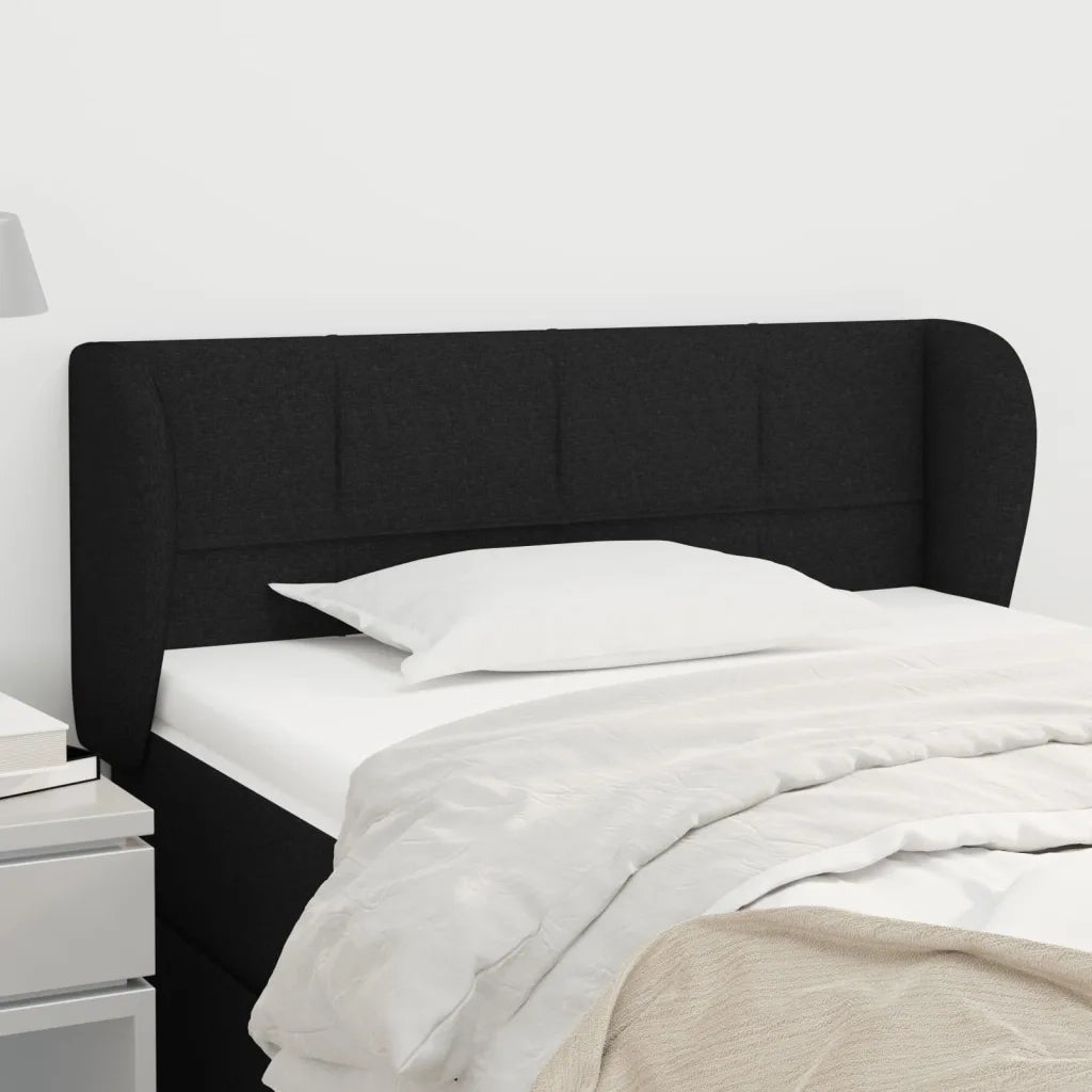 Testiera ad Orecchio Nera 103x23x78/88 cm in Tessuto 3117136