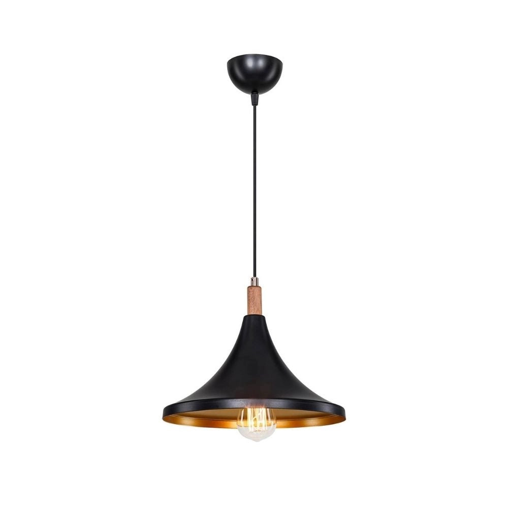 Lampada a sospensione Kano nero oro