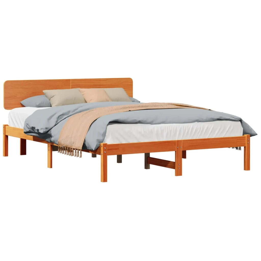 Struttura del letto Marrone cerato 150 x 200 cm Pino massello 872103