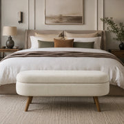 PANCA Contenitore 110 cm in Chenille Beige