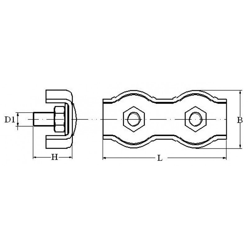 MORSETTO DOPPIO INOX 316 Ø MM.4
