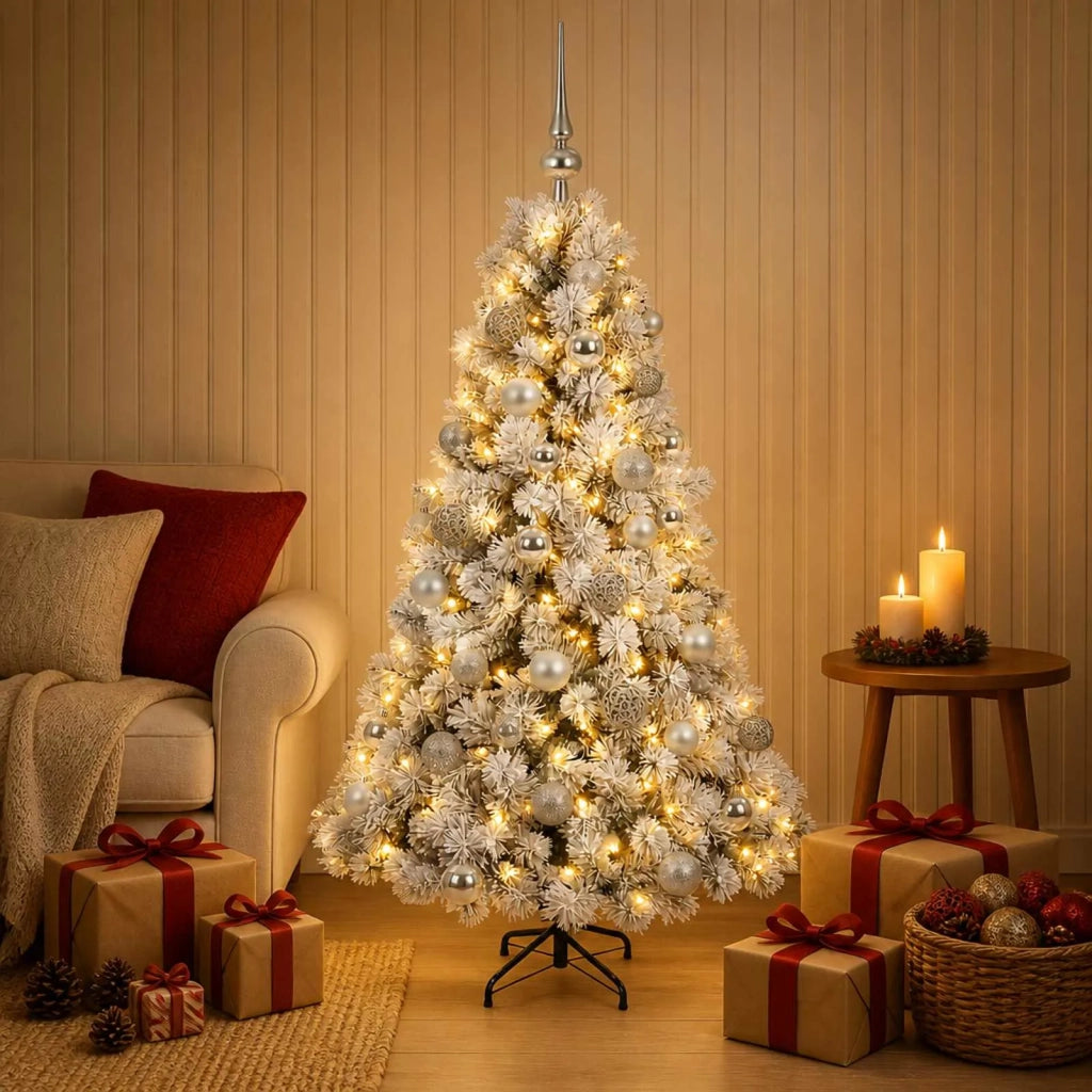 Albero di Natale artificiale con palline 120 cm 150 LED 3465953