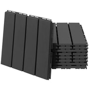 Dalles terrasse composite ¨C zephmum ¨C 9 pezzi, effetto legno, nero