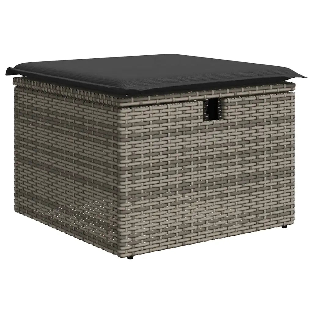 Set Divano da Giardino 5 pz | Set Salotto da Giardino con Cuscini Grigio in Polyrattan