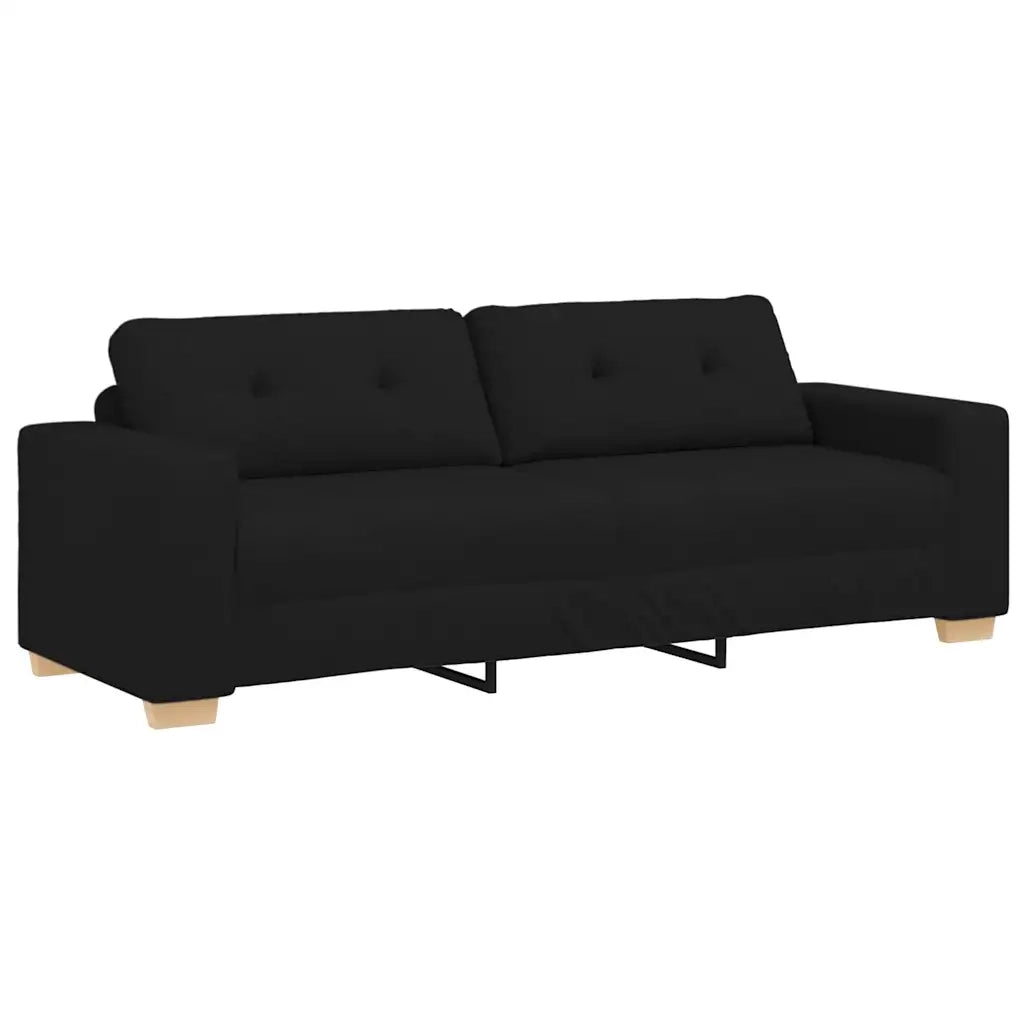 Set divano a 2 pz con Cuscini in Tessuto Nero 3324712