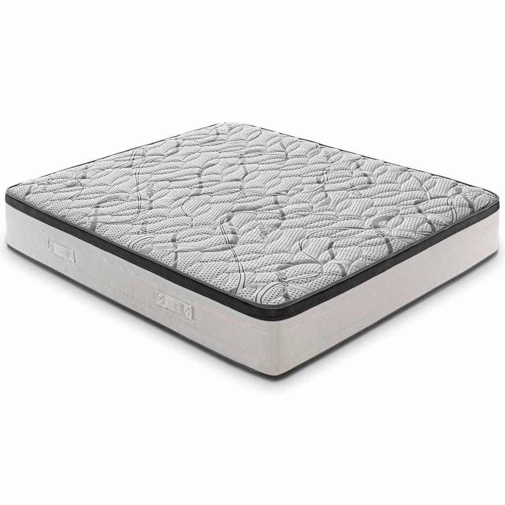 Materasso Piazza e Mezza 140x200 - In schiuma HR - Alta densità - Ortopedico - Rigidità H3 - Rivestimento CARBON DELUXE - Altezza 20 cm