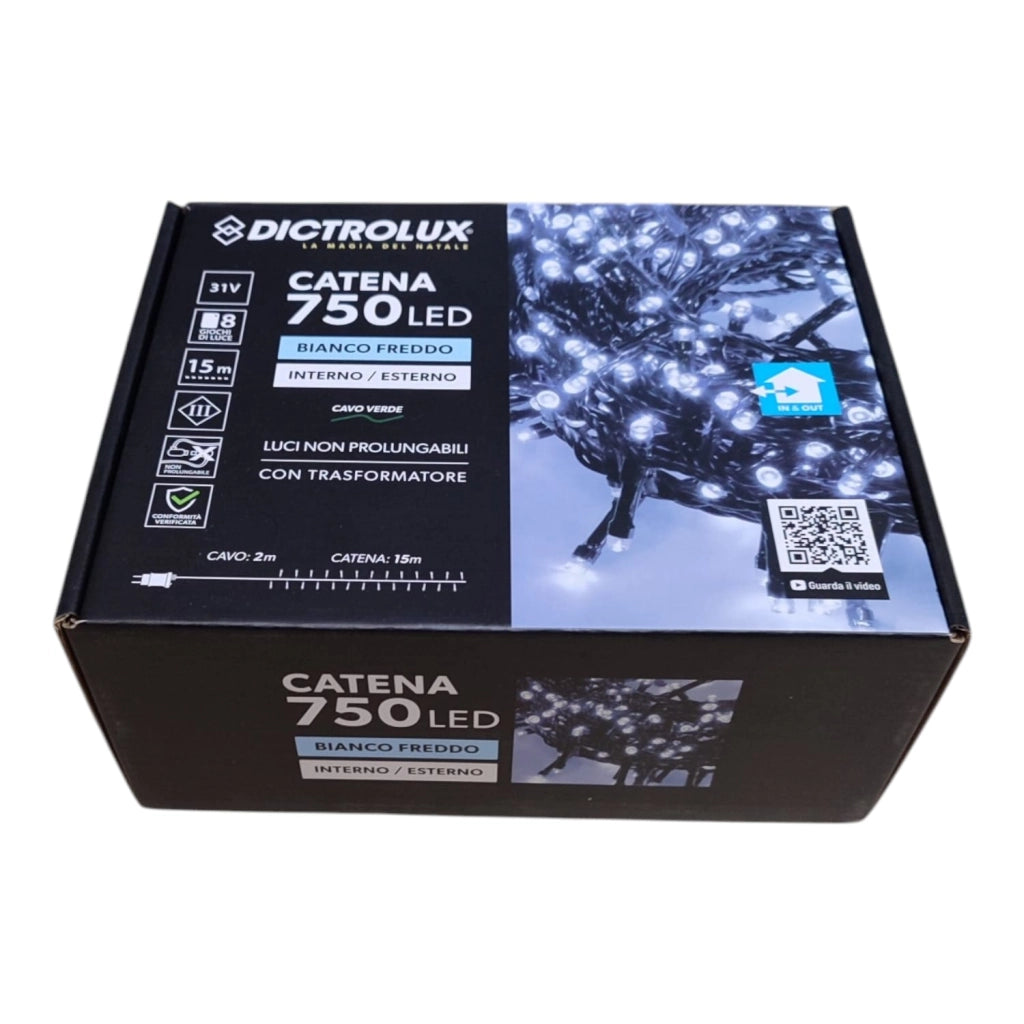 LUCI LED BIANCO GHIACCIO EST.750LED