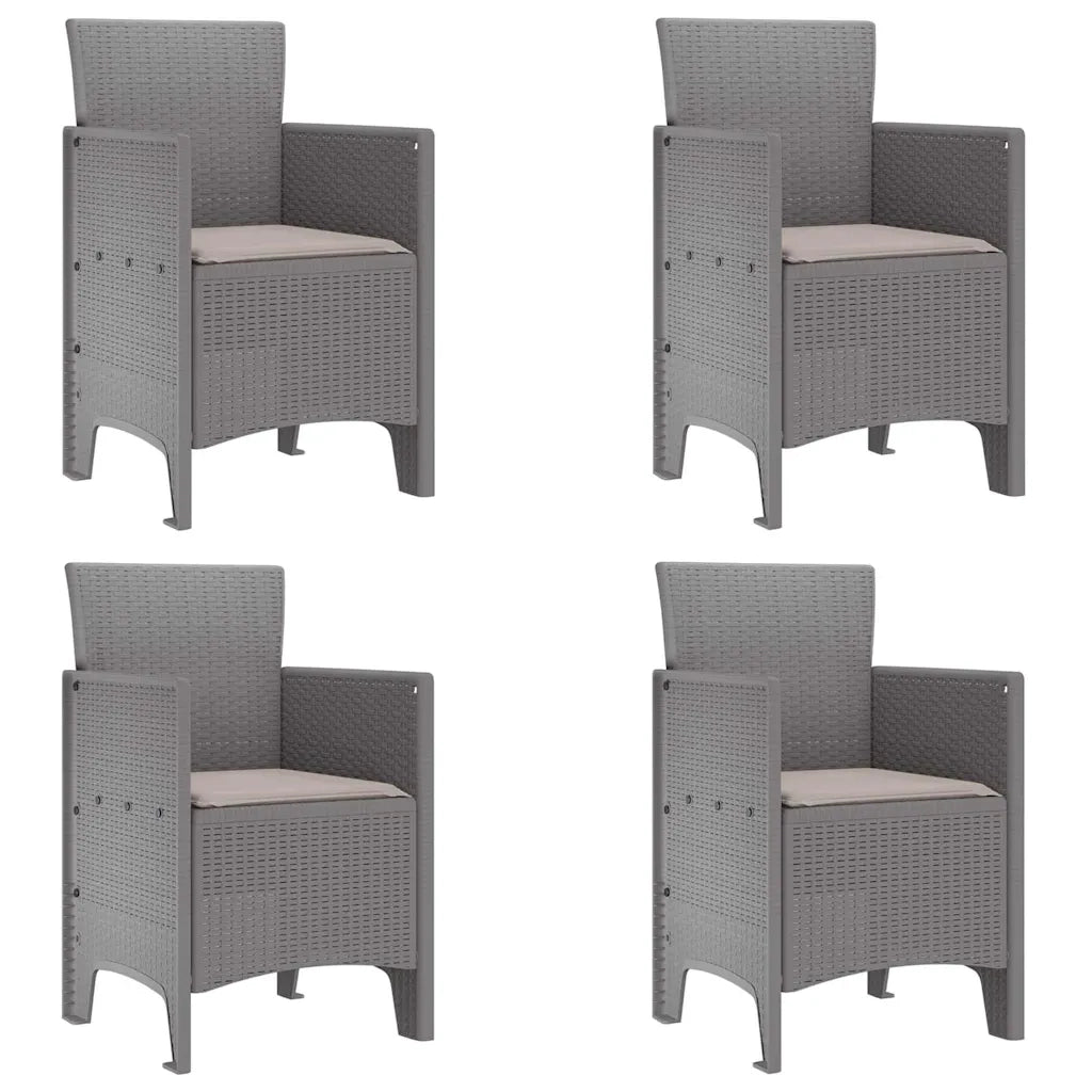 Set da Pranzo per Giardino 5 pcs Grigio chiaro Rattan Polt 3378708