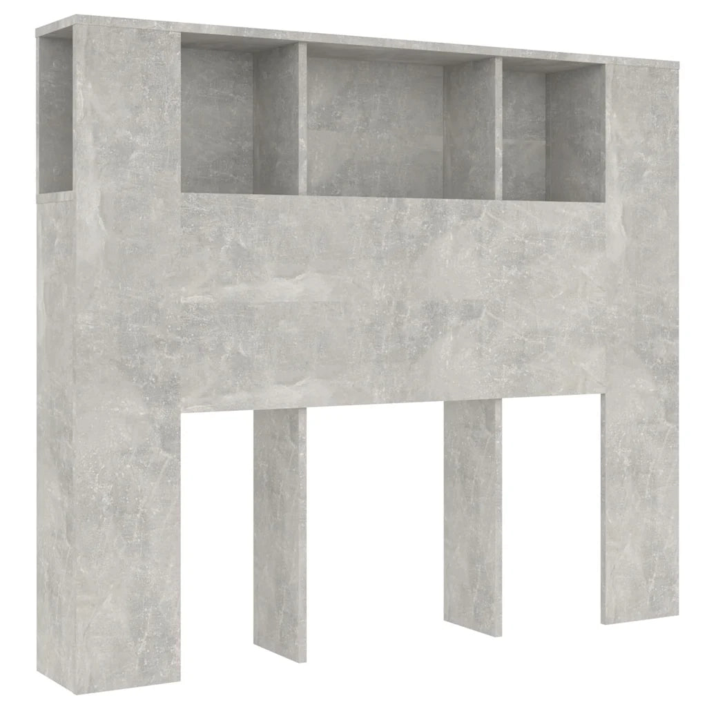 Armoire de tête de lit gris béton 120x18,5x102,5 cm