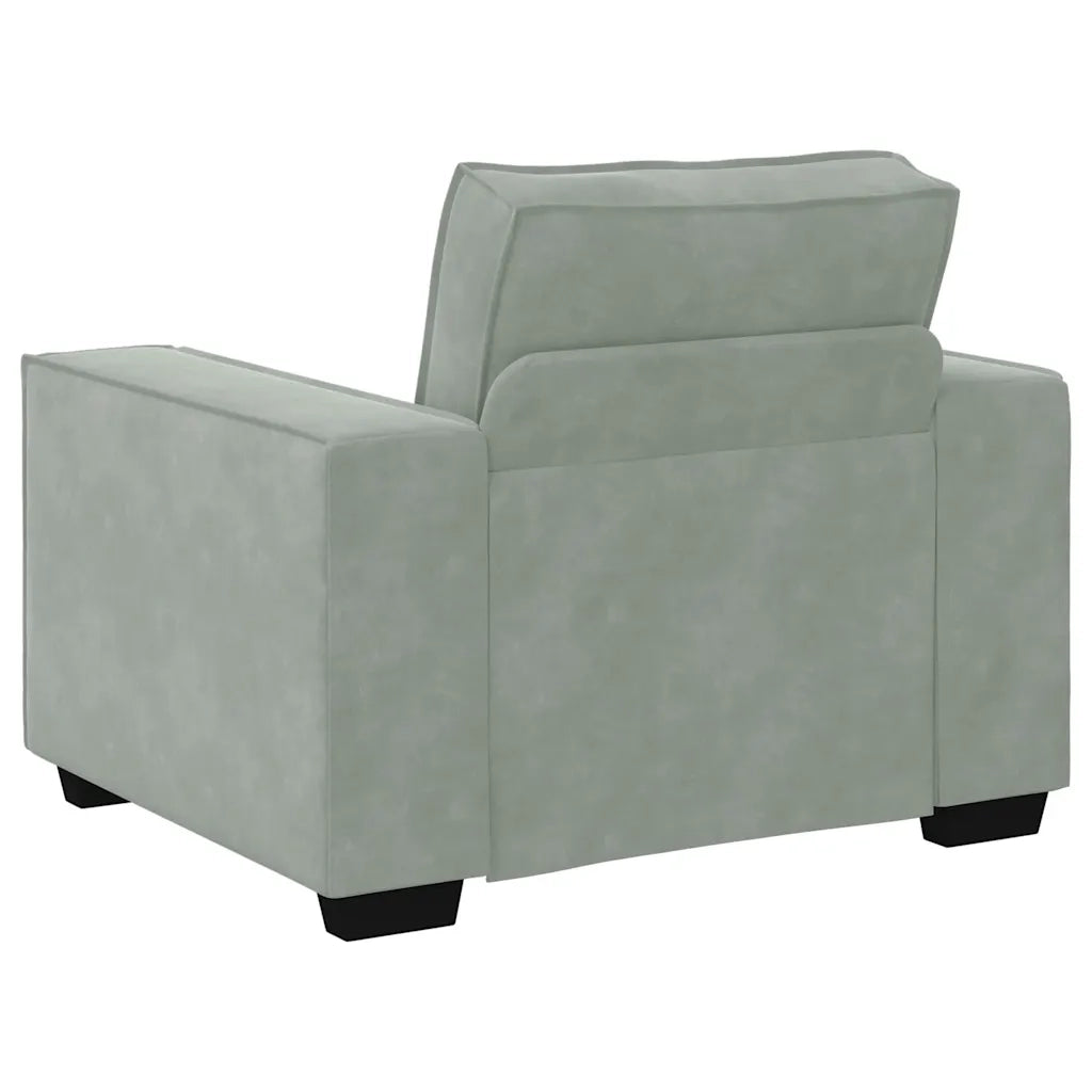 Divano Sedia-Poltrona-Sofa Relax Grigio Chiaro 60 cm Velluto 116873