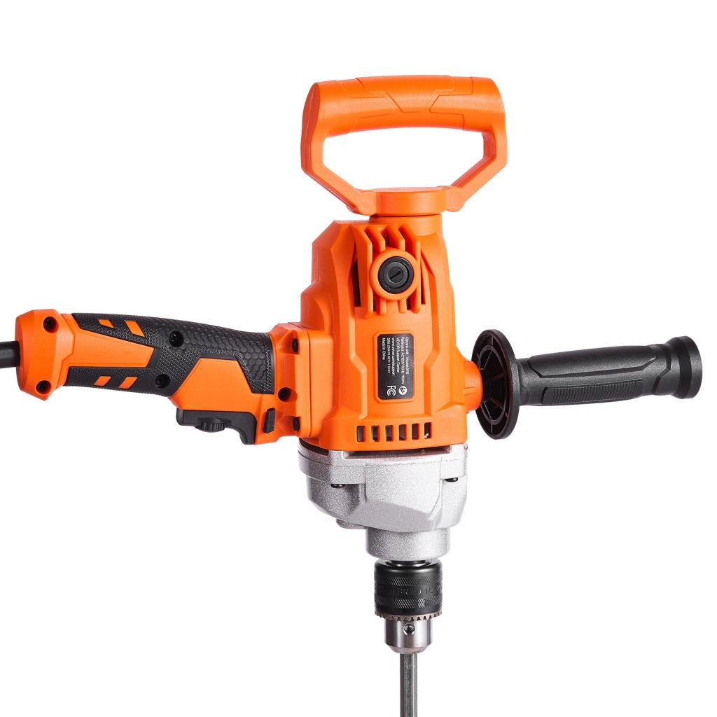 Trapano Miscelatore Elettrico 1100W 850 giri/min Mandrino 12,7 mm Impugnatura a D per Miscelazione Cemento e Foratura Fai da Te
