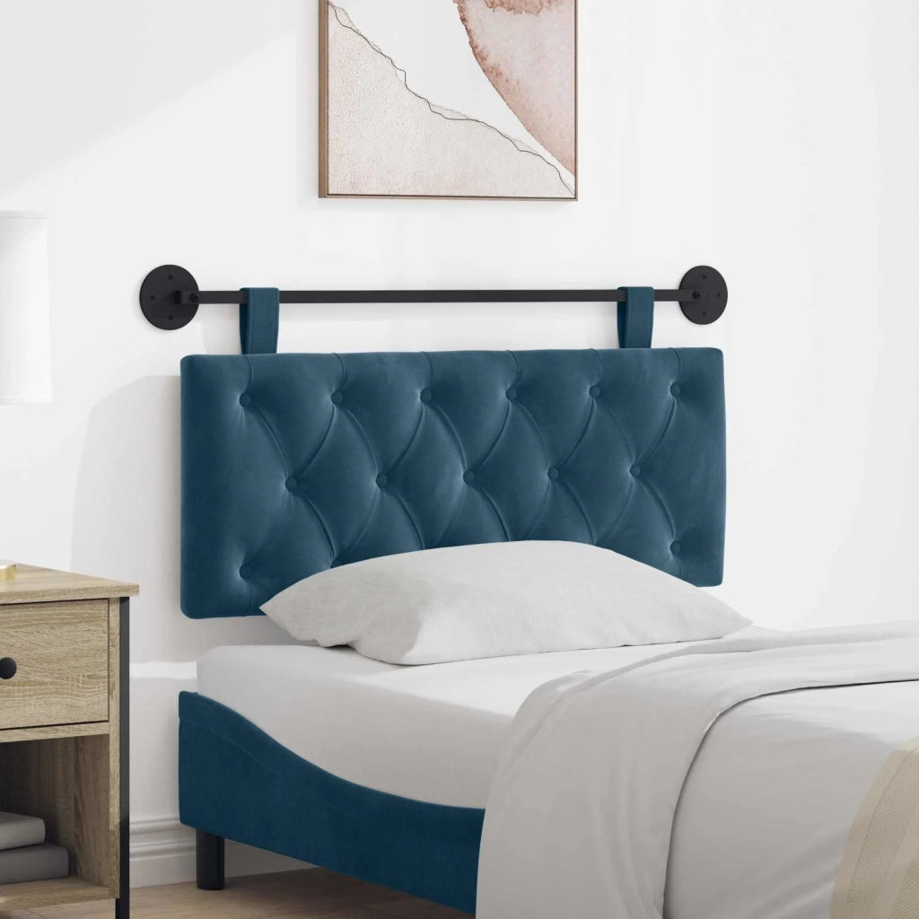 Testiera | Testata sospesa Con luce LED Blu Velluto
