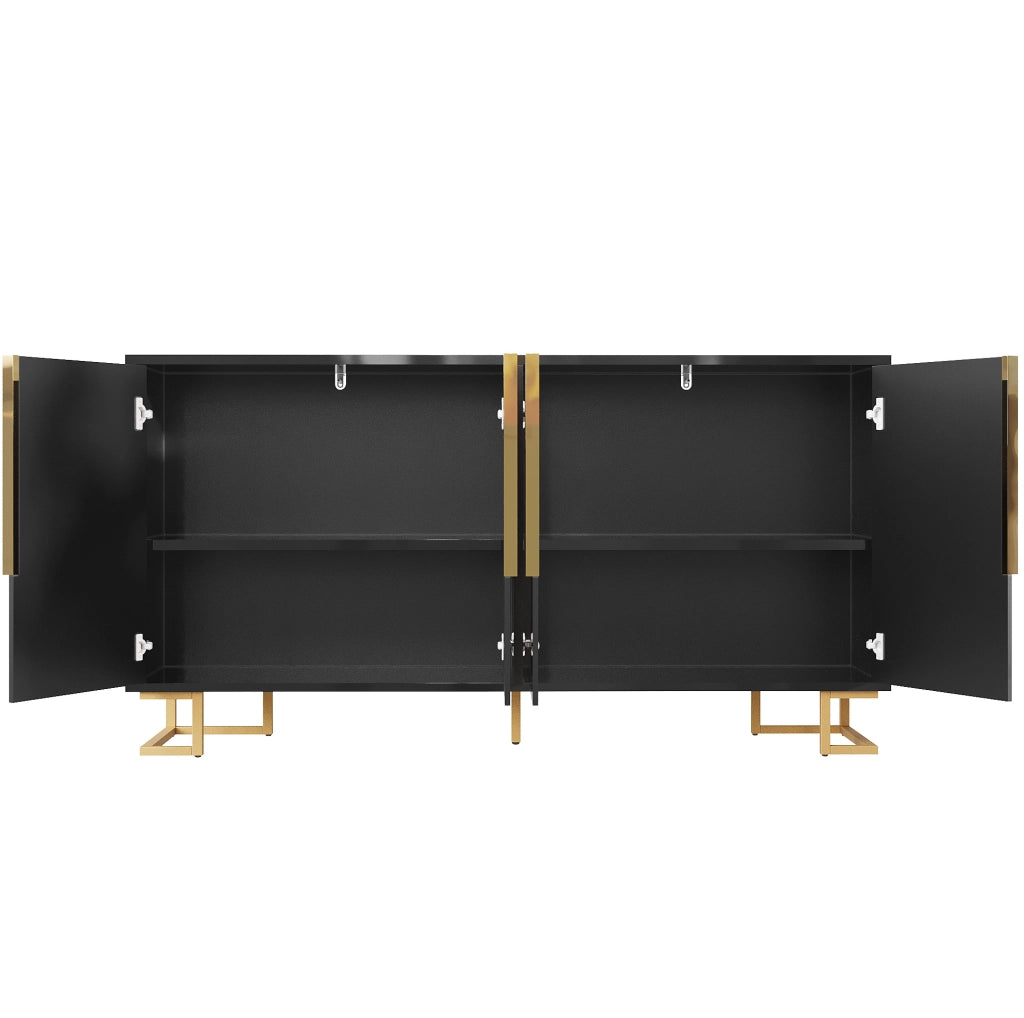 SIDEBOARD 152x40x75 cm Nero in MDF con 2 ante