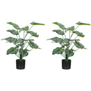 Pianta Artificiale da Interno 65cm ¨C Xylo ¨C Set 2 Pezzi con Vaso Plastica Verde