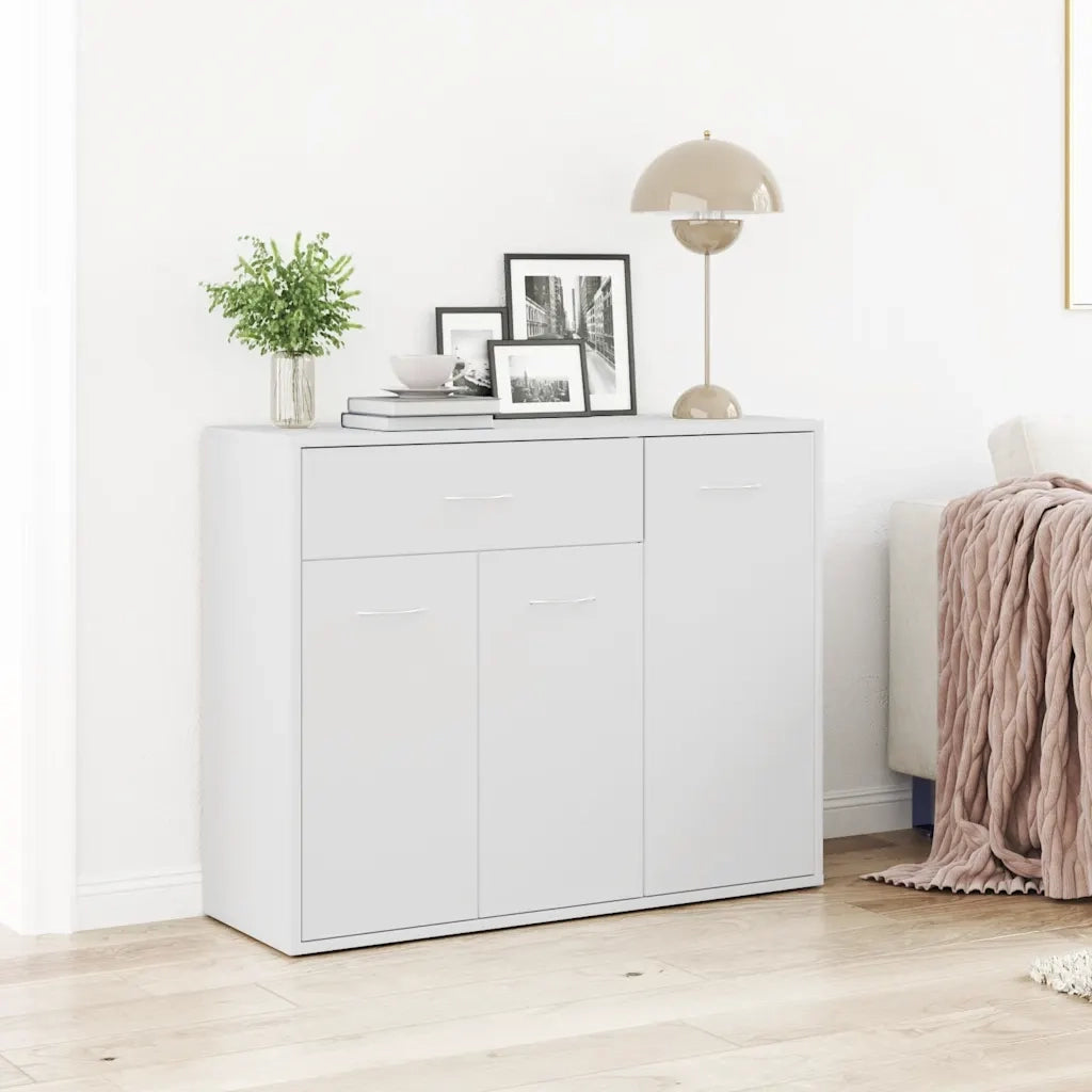 Credenza Bianca 88x30x70 cm in Legno Multistrato 800675