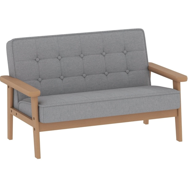 poltroncina per bambini grigia 77x42x48 cm, 2 posti, senza materasso