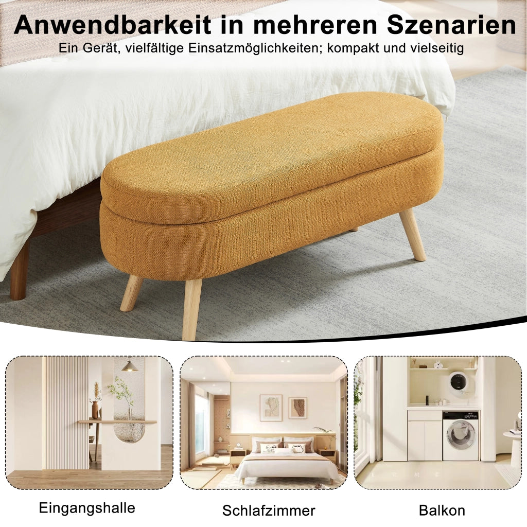PANCA Contenitore 110 cm in Chenille Gialla