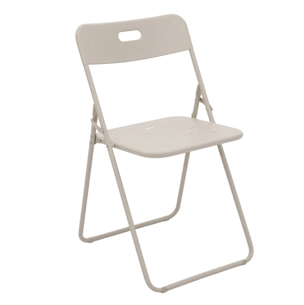 Set da Esterno Pieghevole in Acciaio Beige