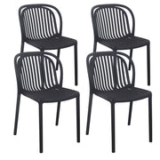 Oviala - Set di 4 sedie da giardino in plastica nera