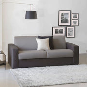 Divano Letto Zinnia, Divano a 3 posti, Made in Italy, Sofà\  Soggiorno con apertura girevole, in tessuto imbottito, con Braccioli slim, cm 200x95h90, Grigio e Antracite