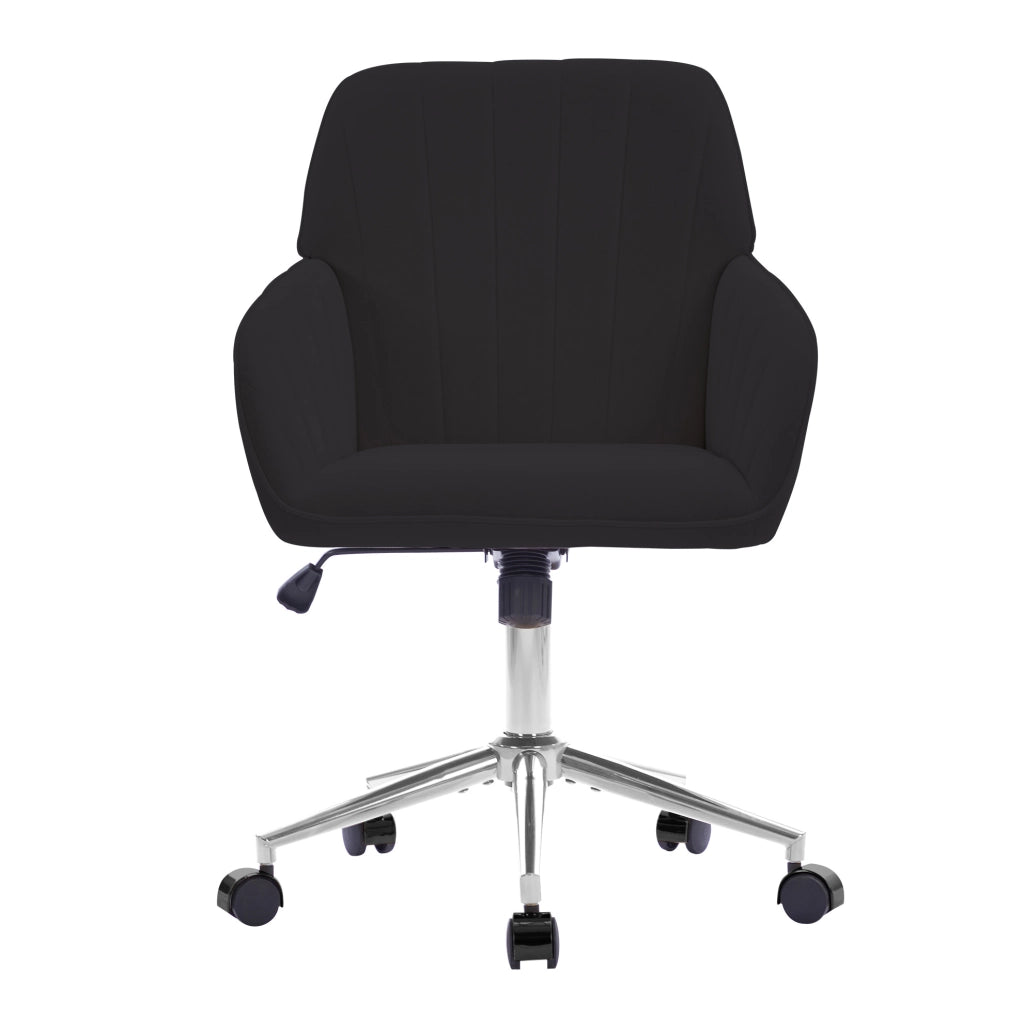 Sedia da ufficio regolabile in altezza con schienale ergonomico, colore nero