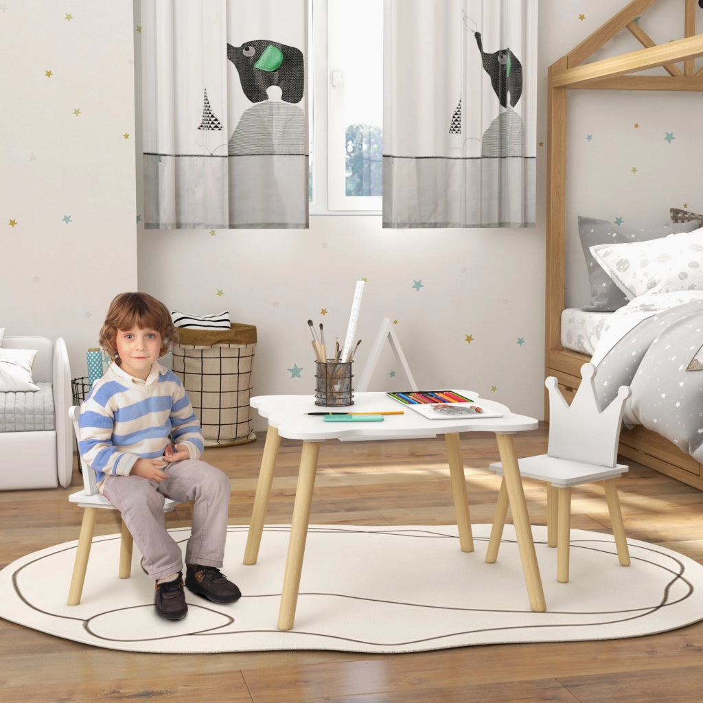 Set Tavolo e 2 Sedie per Bambini ¨C Minimal ¨C Bianco