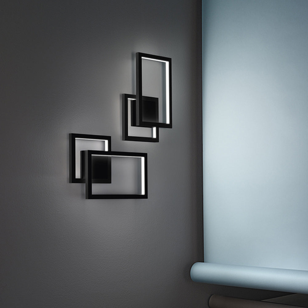 Applique Moderna Cross Metallo Nero Acrilico Led 20W 3000K