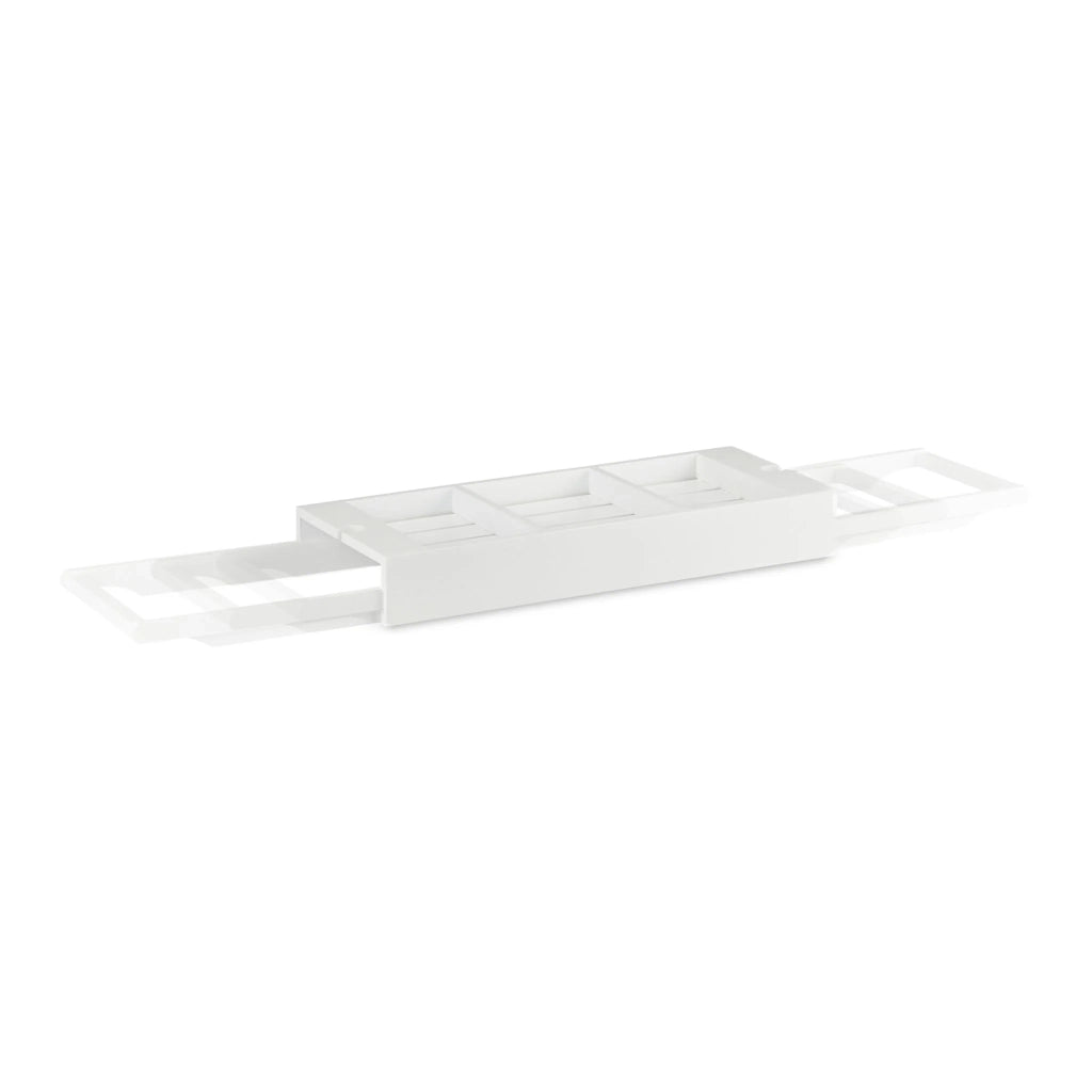Ponte per vasca da bagno estensibile pratico regolabile 70 x 23 cm per accessori da bagno in bambù bianco 13_0004687