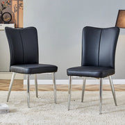 SEDIA da pranzo Set da 2 pezzi Nero PU e metallo
