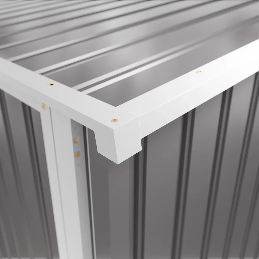 Casetta da giardino in acciaio zincato grigio 1,51x1,03xh1,96 m - 37,9kg- 1,55 metri quadri