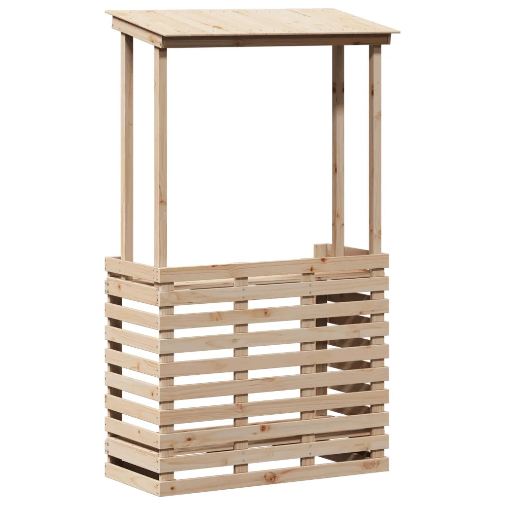 Tavolo Bar da Esterno con Tetto 112,5x57x195,5cm Legno Massello 832534