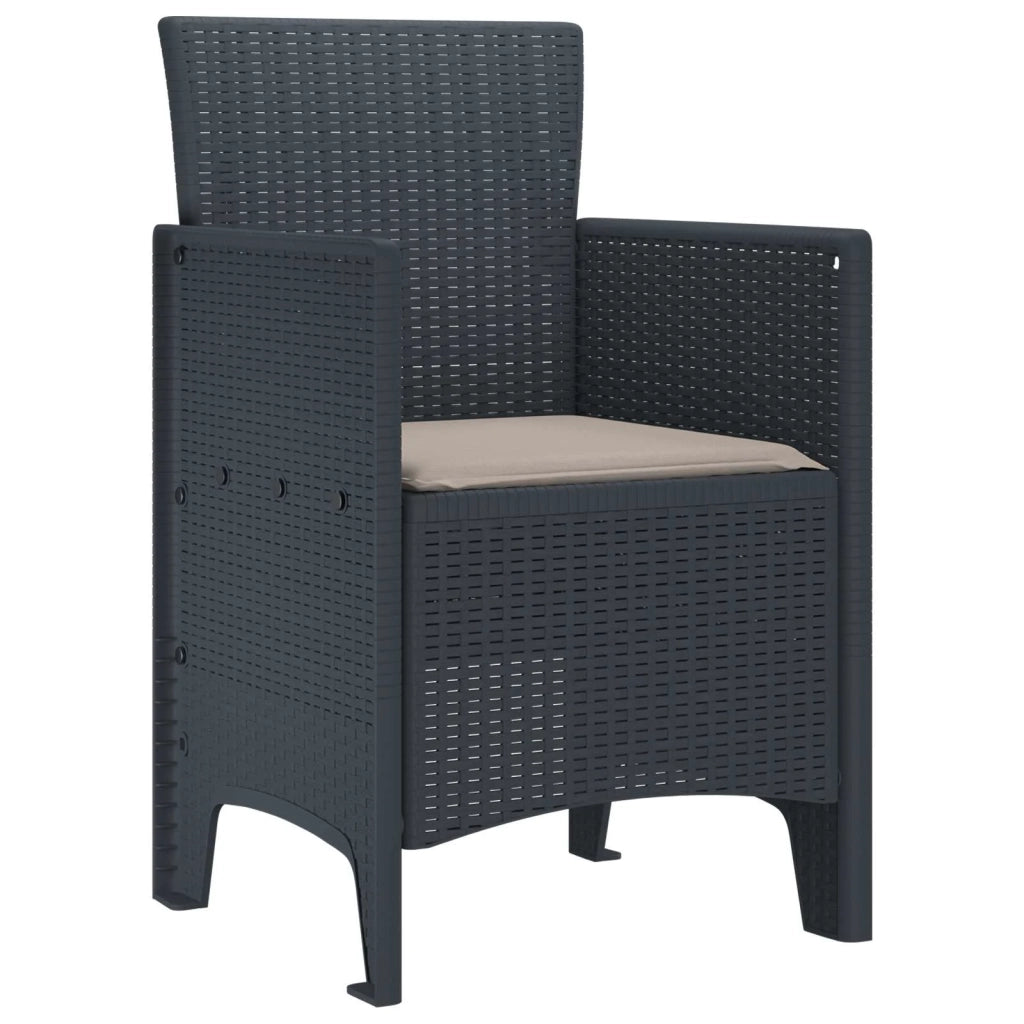 Sedia da Giardino 4 pcs Antracite 53 x 49 x 85 cm Polipropilene
