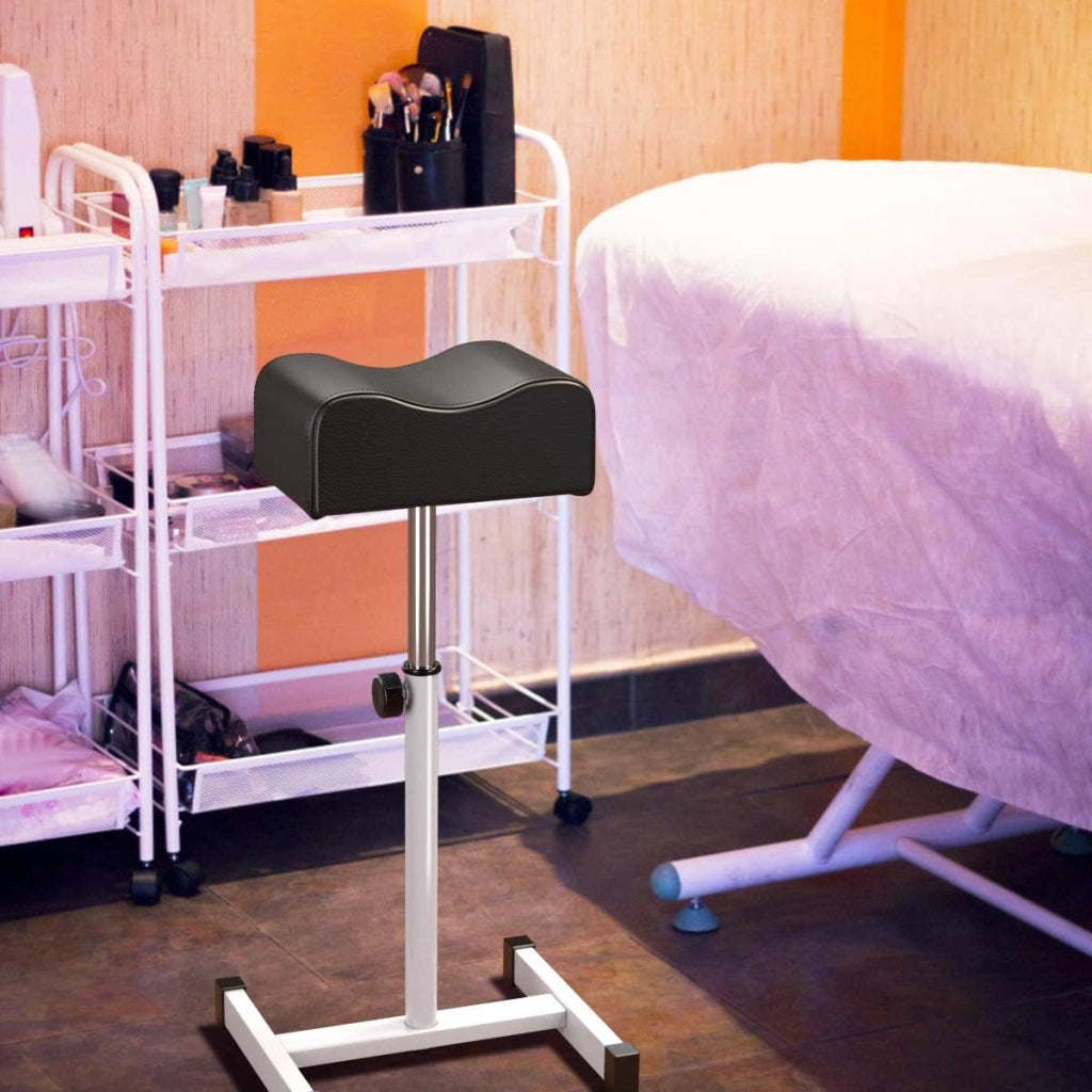Poggiapiedi Pedicure Manicure, Sgabello Pedicure Estetista Regolabile in Altezza, Poggia Piedi per Pedicure con Cuscino Spesso (Nero)