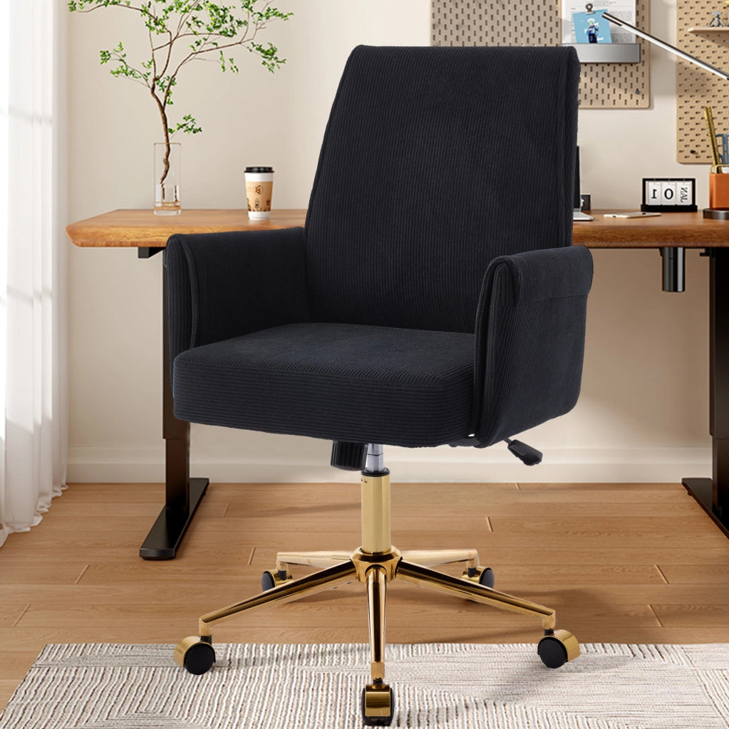 Sedia da ufficio nera 63x65x99 cm - altezza regolabile, schienale ergonomico