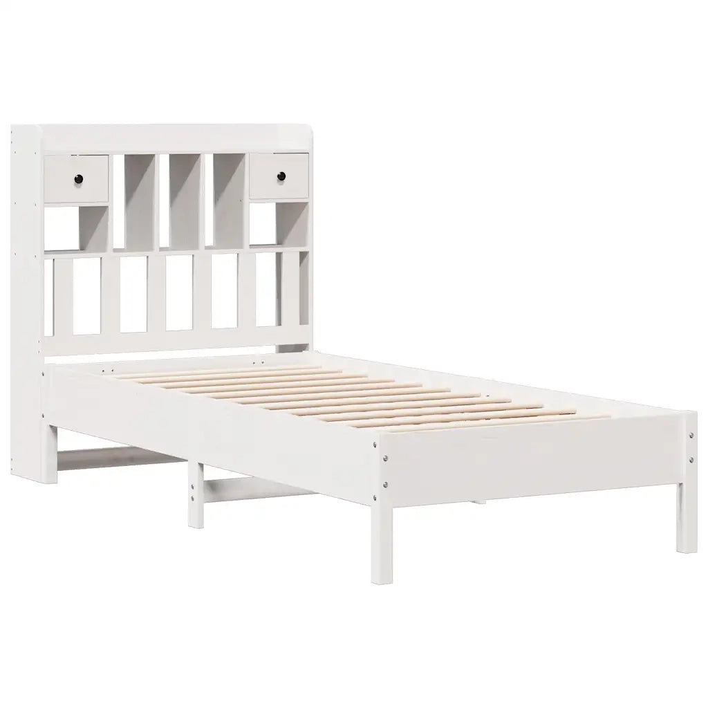 Letto con Libreria senza Materasso-Struttura Letto con contenitore 75x190 cm in Legno Pino 330946