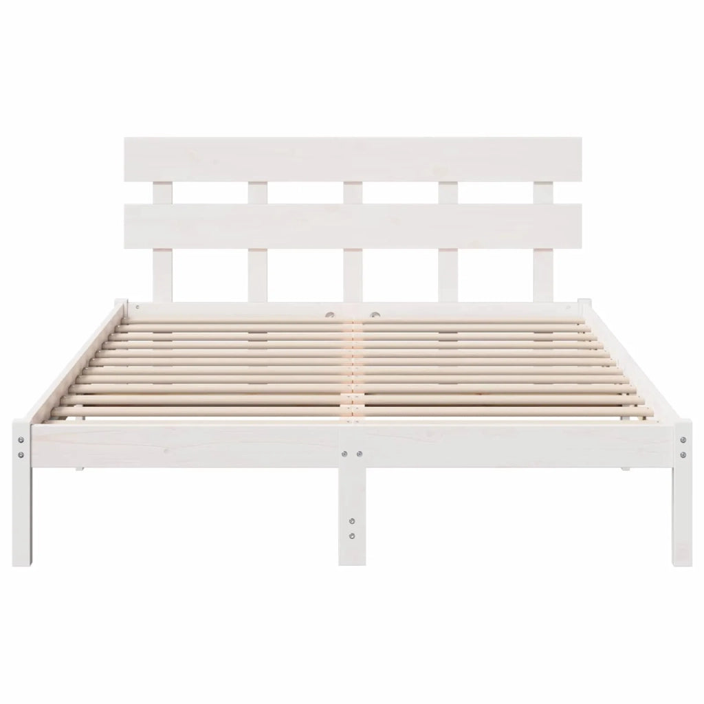 Struttura del letto-Giroletto-Rete del Letto Bianco 150 x 200 cm Legno massello di pino 546485