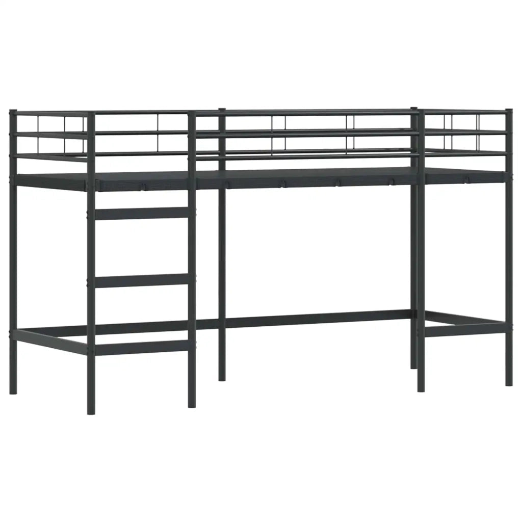 Struttura del Letto Loft per Bambini con Tendine Nero e Blu