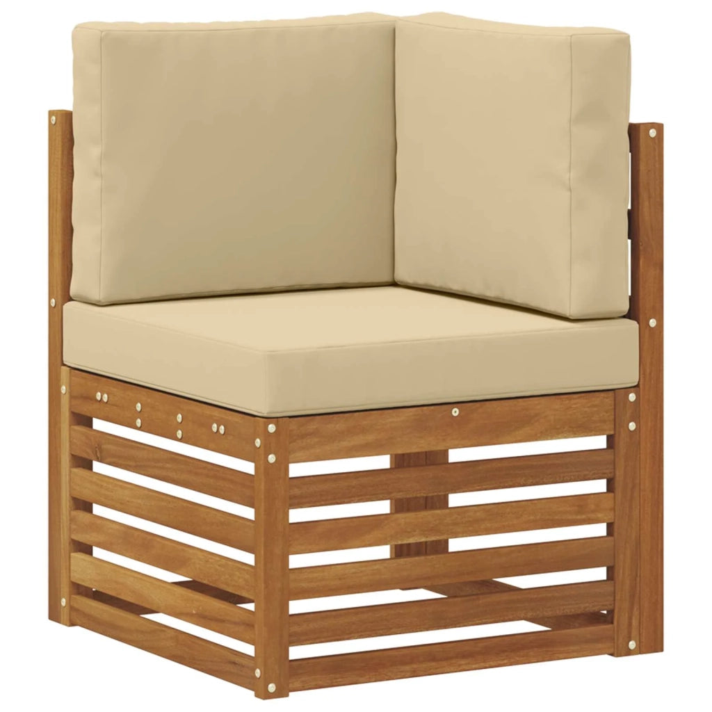 5 pz Set di divani da esterno Naturale e Beige 3375448