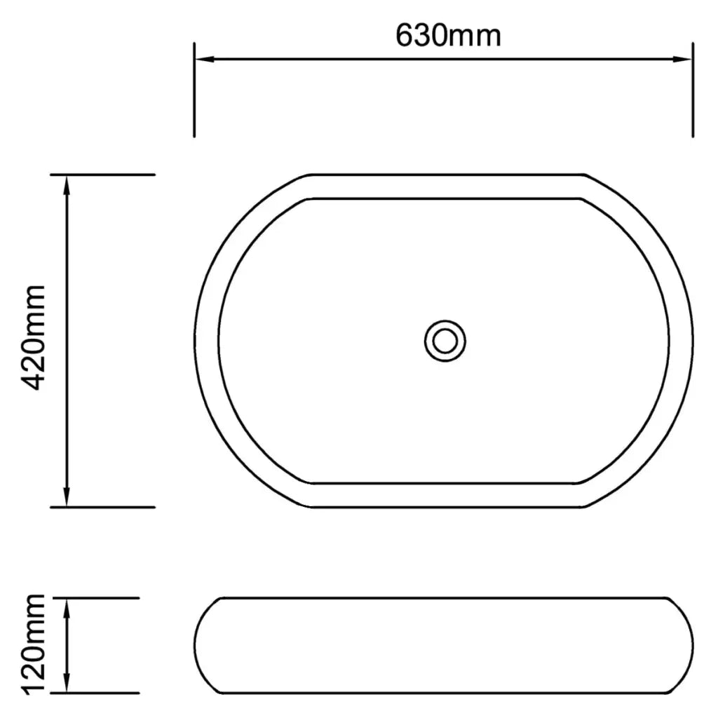 Lavandino da Bagno-Lavabo-Lavello in ceramica ovale nero