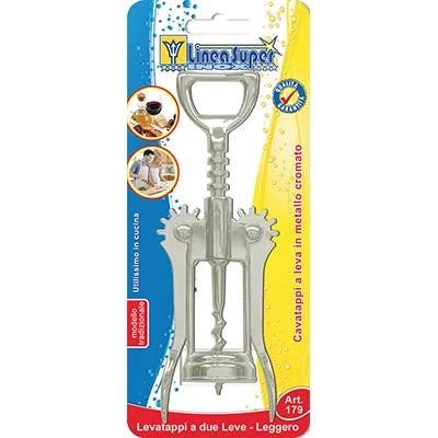 CAVATAPPI DUE LEVE SUPER DE LUCA - METALLO CROMATO- 4 pezzi