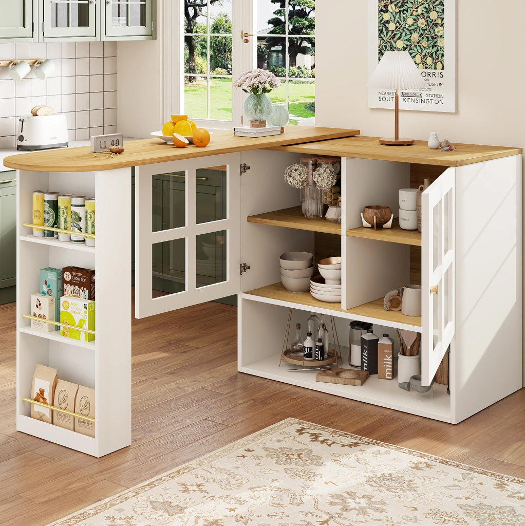 ARMADIO Girevole 360° 138-204x39x102,5 cm MDF Bianco