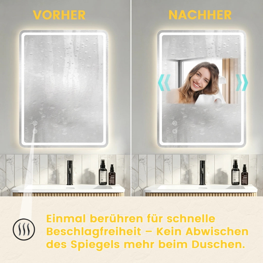 Specchio LED da bagno dimmerabile con funzione antiappannamento