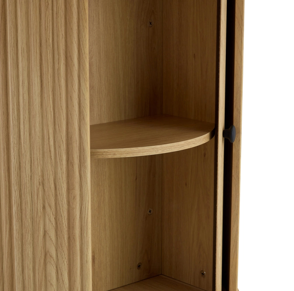 Tavolo da pranzo rotondo Ø115 cm con base contenitore in MDF