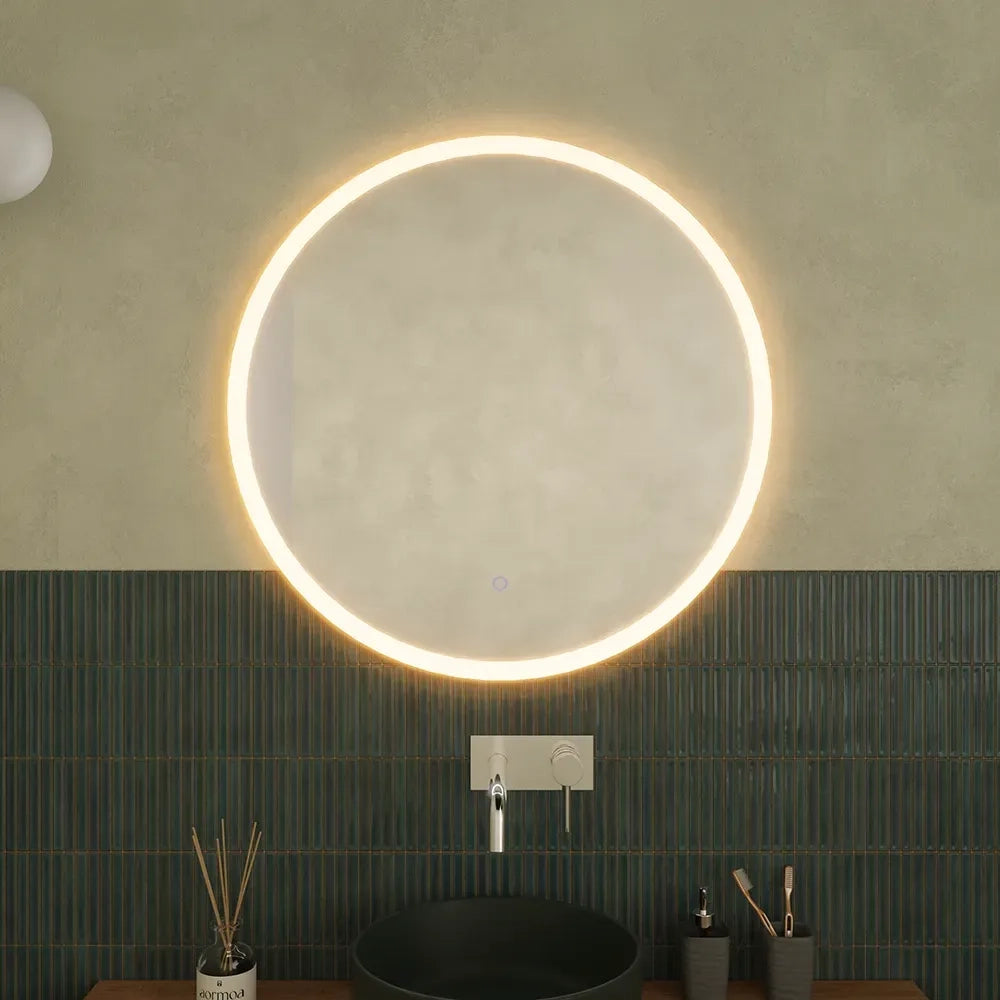 Specchio led Ø 90 cm touch screen luce calda/fredda | Beam